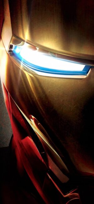 Iron Man in red and gold armor with blue eye detail | UHD Wallpaper for Mobile