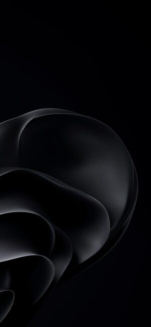 Abstract dark fluid shapes on black background | Sleek & mysterious | 8K Wallpaper for Mobile | Black & Abstract design