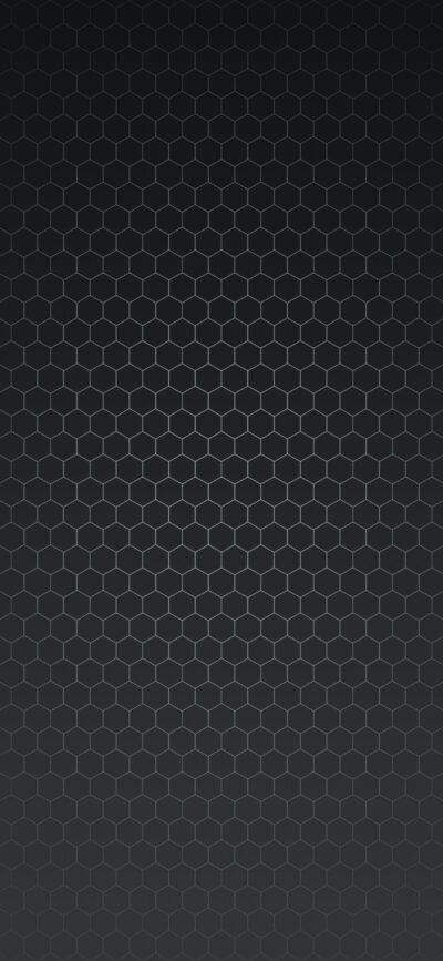 Hexagonal geometric pattern, minimalist design with black and gray shades on a dark background | 8K Wallpaper, for Mobile