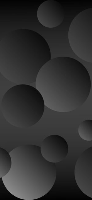 Minimalist gray circles on a dark backdrop create depth and subtle movement. | 8K Wallpaper for Mobile