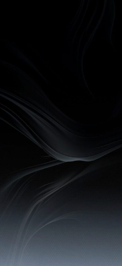 Abstract flowing dark waves with gradient from black to grey | 8K Wallpaper for Mobile