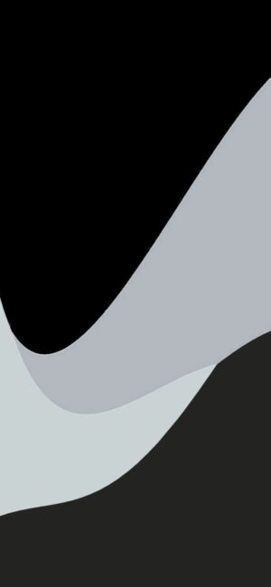 Abstract curved shapes in black and gray tones, modern minimalist design | 8K Wallpaper for Mobile