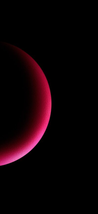 Abstract red sphere with rich shadows on black background minimalism | 8K Wallpaper for Mobile