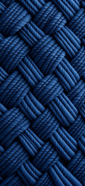 Interwoven blue threads create a striking symmetrical pattern | 4K Wallpaper for Mobile | Blue | Abstract | Pattern | Textures.