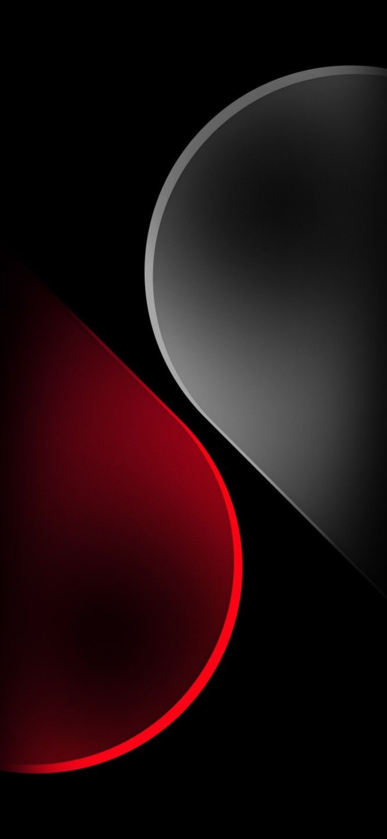 Abstract red and black design with smooth curves, minimalistic and sleek for modern mobile backgrounds | 4K Wallpaper, for Mobile