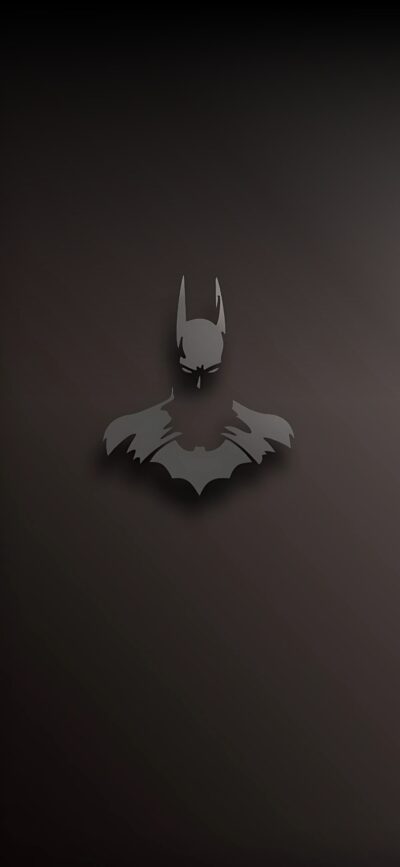 Stylized Batman with emblem and cowl on dark background, emphasizing mystery and power | 4K Wallpaper | for Mobile