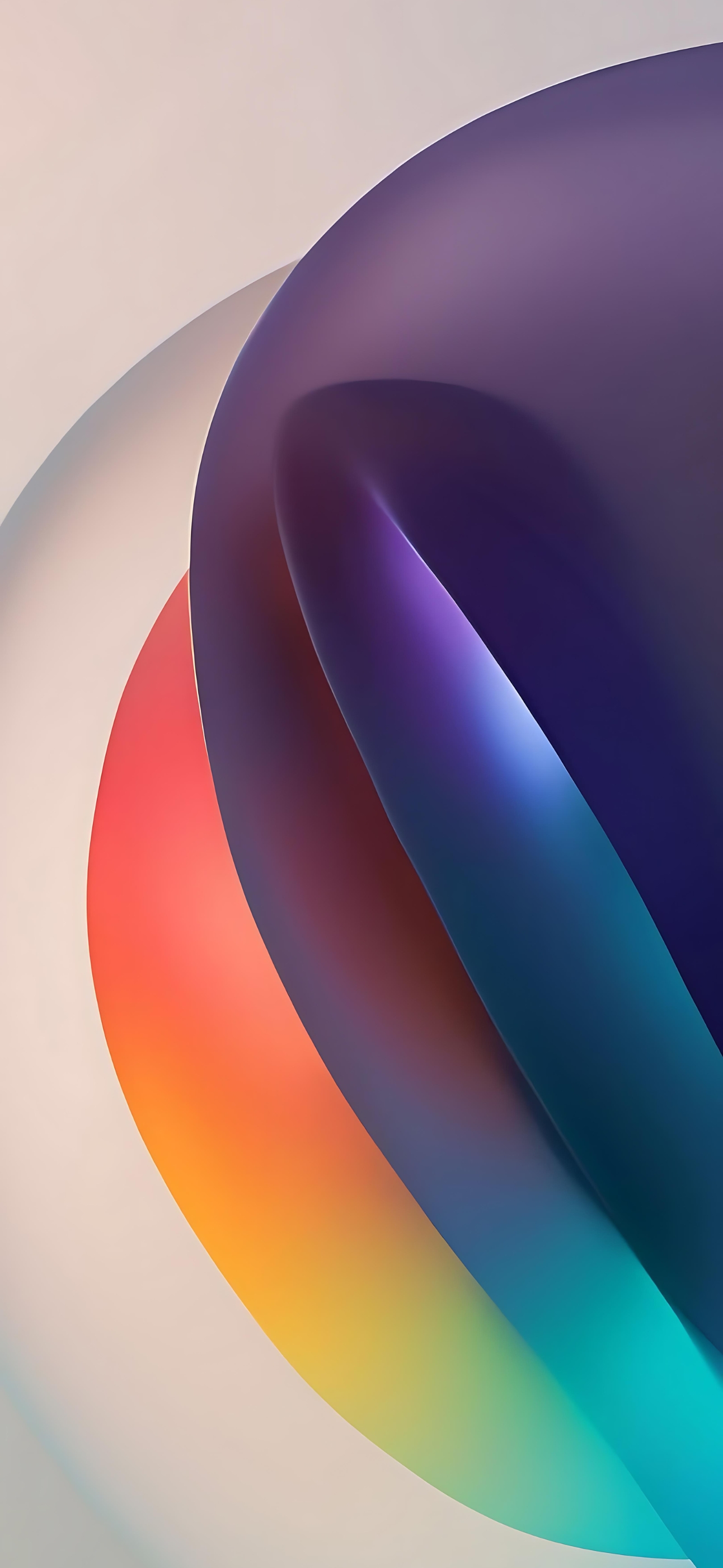 Abstract design with flowing gradients in purple, blue, red, orange, and rainbow hues, modern and captivating | 4K Wallpaper for Mobile