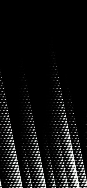 Abstract geometric halftone dot pattern in black and white, creating striking contrast | 4K Wallpaper for Mobile