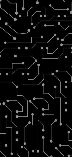 Sleek digital circuit pattern on dark backdrop with interconnected lines and nodes | 4K Wallpaper for Mobile.