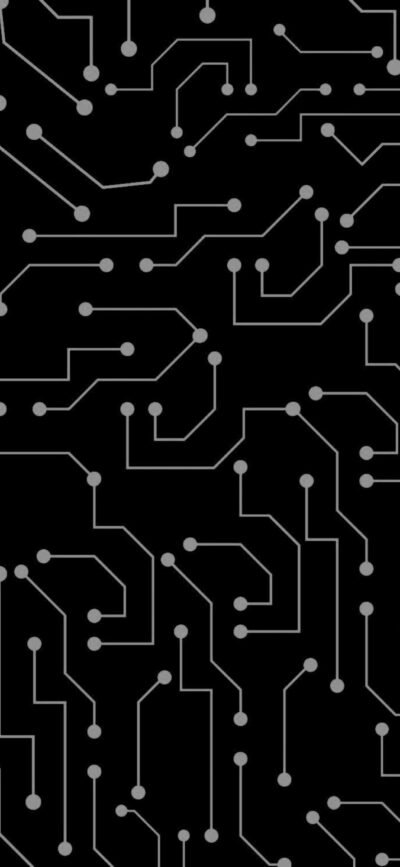 Sleek digital circuit pattern on dark backdrop with interconnected lines and nodes | 4K Wallpaper for Mobile.