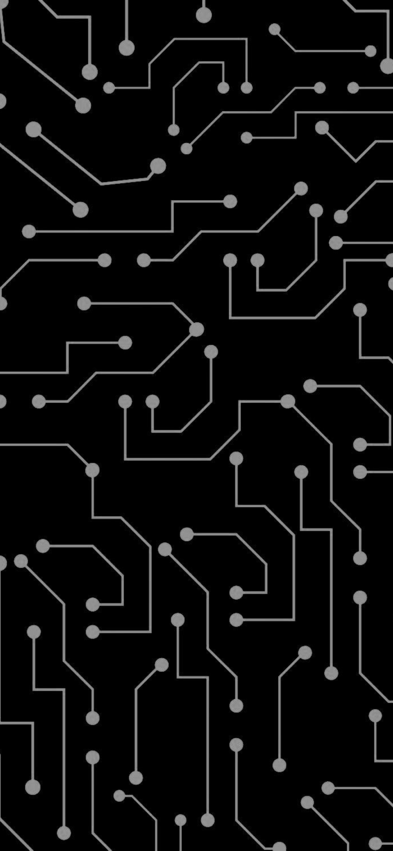 Sleek digital circuit pattern on dark backdrop with interconnected lines and nodes | 4K Wallpaper for Mobile.