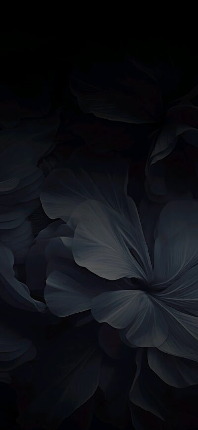 Abstract floral pattern with dark, muted tones, creating depth and elegance for a minimalist aesthetic | 4K Wallpaper for Mobile