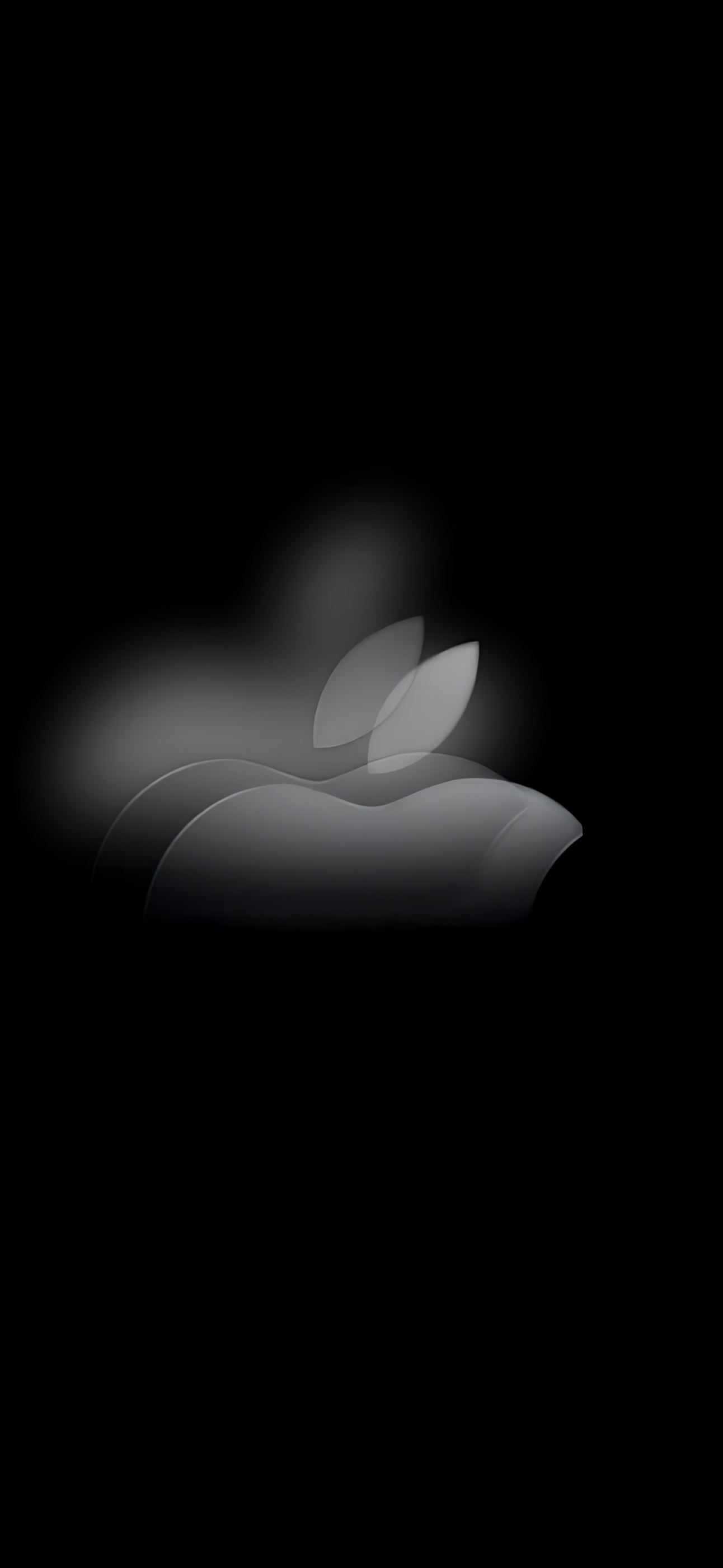 Apple logo minimalist design on dark background | Black, Grey | 4K Wallpaper for Mobile | Ideal for tech enthusiasts, Apple fans