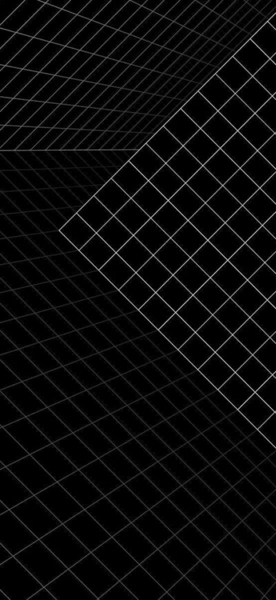 Minimalist geometric pattern with intersecting white grid lines on a black background. Modern abstract design for mobile | 4K Wallpaper.