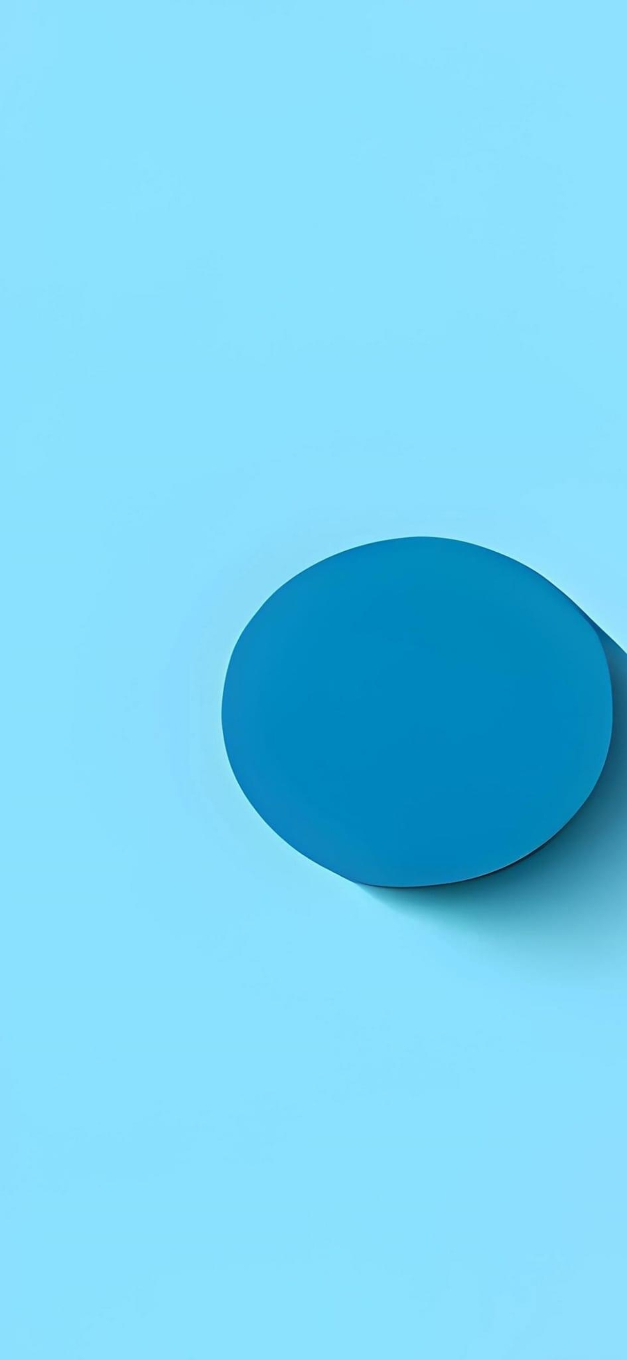 Minimalist 4K Wallpaper for Mobile: Circular shape with shadow on a light blue background, highlighting geometric abstraction | 4K Wallpaper