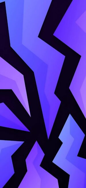 Abstract geometric pattern with purple and blue angular shapes, featuring dynamic depth and movement. | 4K Wallpaper, for Mobile