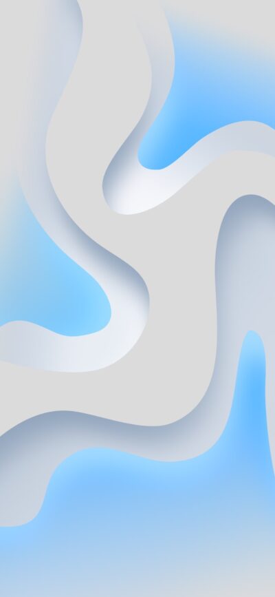 Abstract design with flowing gray and blue curves; modern, calming visual effect | 4K Wallpaper for Mobile | Gray & Blue Wallpaper