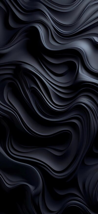 Abstract wave-like black and gray patterns creating depth and elegance for mobile | 4K Wallpaper