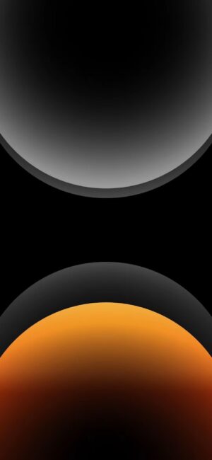 Abstract circular gradients in grey and orange on a black background | 4K Wallpaper, ideal for Mobile | Black, Grey, Orange