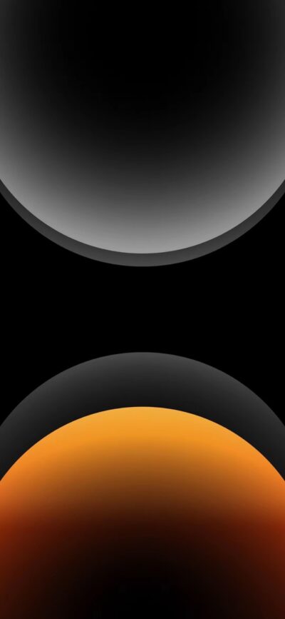 Abstract circular gradients in grey and orange on a black background | 4K Wallpaper, ideal for Mobile | Black, Grey, Orange