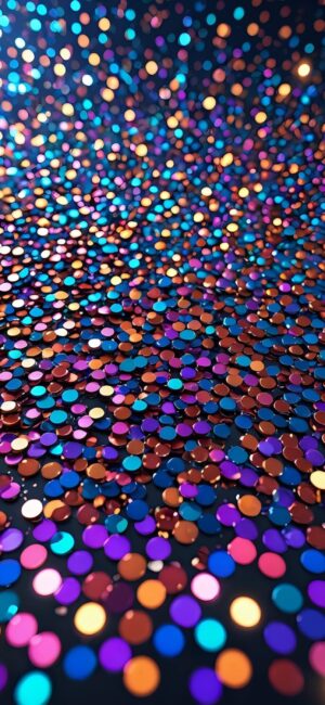 Colorful abstract design with bokeh circles in blue, purple, orange, and pink | 4K Wallpaper | for Mobile