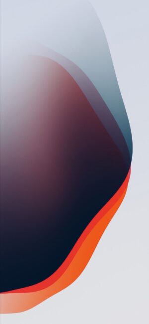 Abstract design with layered shapes in gradient blues, reds, and oranges; minimalist & modern style | 4K Wallpaper for Mobile