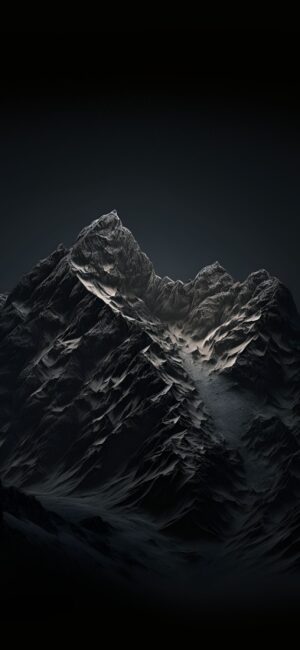 Majestic snow-capped mountain range with dark, mysterious atmosphere | 4K Wallpaper for Mobile