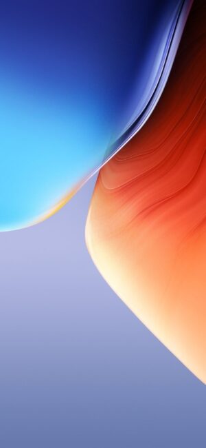 Abstract design with smooth color gradients from deep blue to soft orange | 4K Wallpaper, for Mobile | Blue, Orange gradients