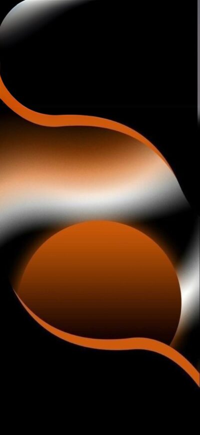 Abstract orange and black design with flowing shapes, dynamic gradient for a futuristic look | 4K Wallpaper, for Mobile