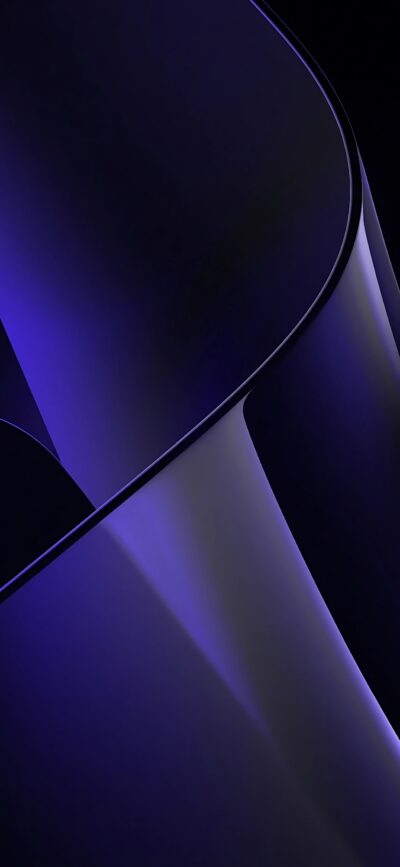 Abstract design with smooth curves, dark color scheme, elegant lines, gradients | 4K Wallpaper for Mobile | Black, Purple