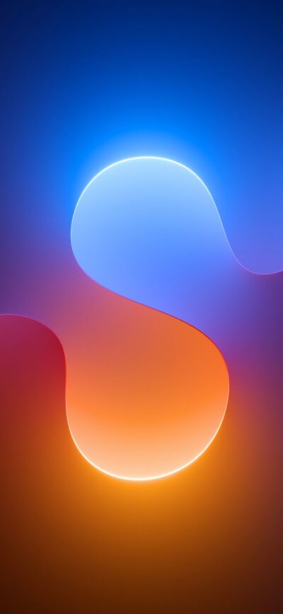 Abstract design with smooth shapes, vibrant gradient from blue to orange, modern visual | 4K Wallpaper for Mobile