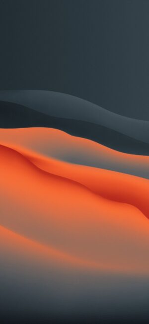 Abstract dark gray and vibrant orange waves create a dynamic, modern look | 4K Wallpaper for Mobile