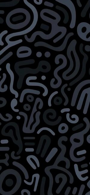 'Abstract organic shapes create a mesmerizing dark-toned pattern | 4K Wallpaper for Mobile | Black, Grey | Abstract, Pattern, Dark'