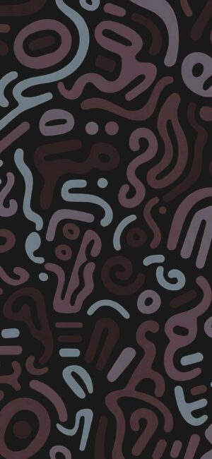 Abstract swirling pattern with intricate curves on a subtle dark background in black, brown, and blue | 4K Wallpaper for Mobile