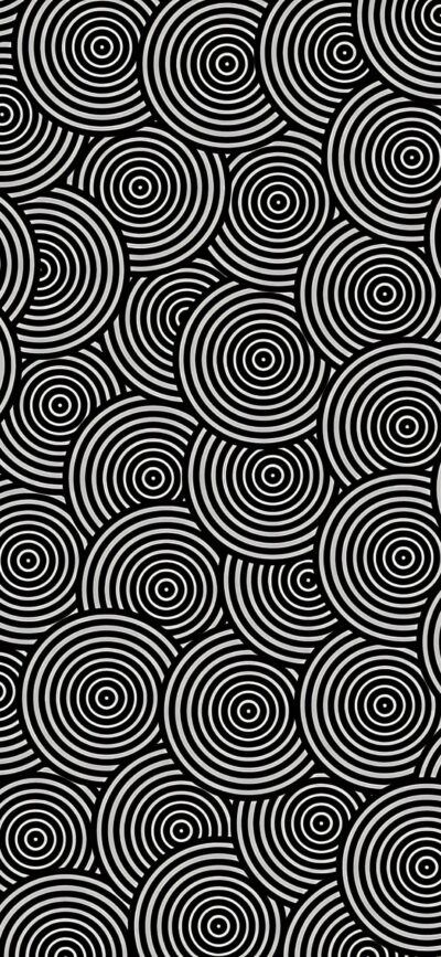 Abstract concentric circles optical illusion in black and white stripes | 4K Wallpaper for Mobile