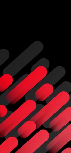 Abstract geometric pattern with elongated red and black shapes on black background | 4K Wallpaper for Mobile