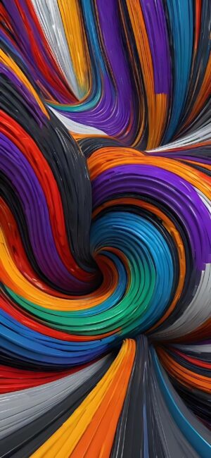 Abstract swirl pattern with vibrant, colorful lines radiating energy and movement | 4K Wallpaper for Mobile