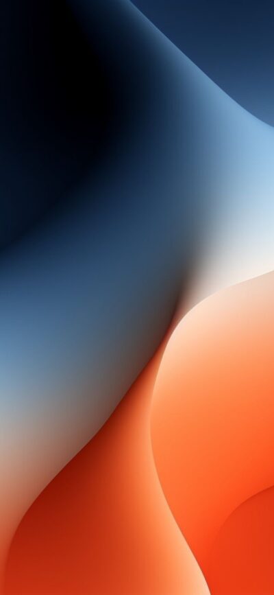 Abstract 4K Wallpaper for Mobile: Smooth gradients transition from dark blue to orange for a dynamic visual effect.