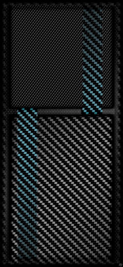 Abstract carbon fiber texture with diagonal black and blue stripes | Modern design for technology lovers | 4K Wallpaper for Mobile