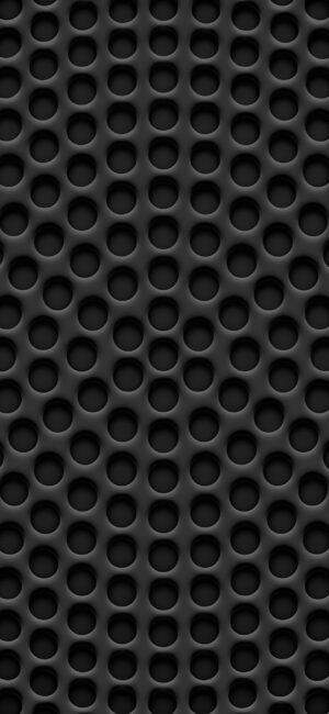 Textured dark circular pattern with 3D effect in black and grey | 4K Wallpaper for Mobile