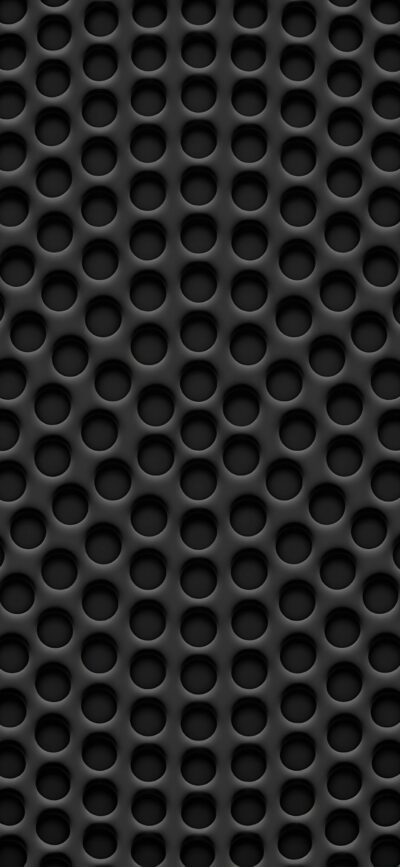 Textured dark circular pattern with 3D effect in black and grey | 4K Wallpaper for Mobile