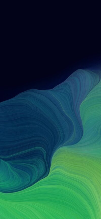 Abstract blue and green gradient wallpaper with flowing lines resembling waves, perfect for mobile | 4K Wallpaper