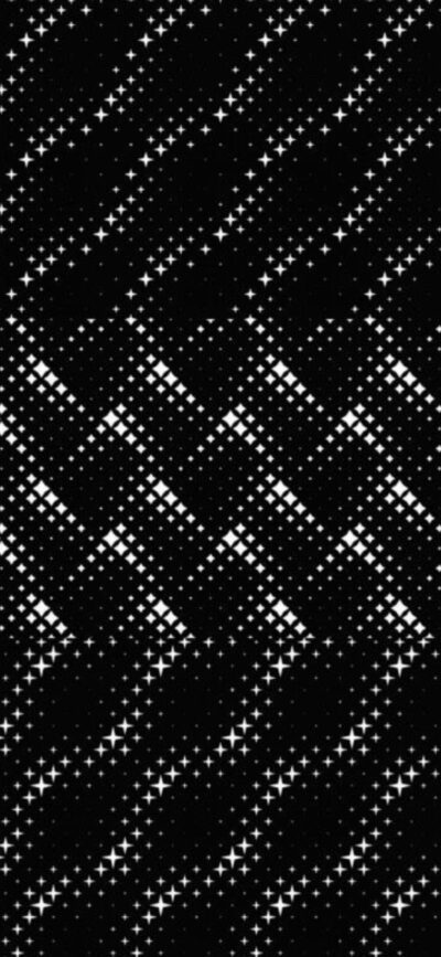 Abstract geometric pattern with white dots on black background, dynamic star-like visual | 4K Wallpaper for Mobile