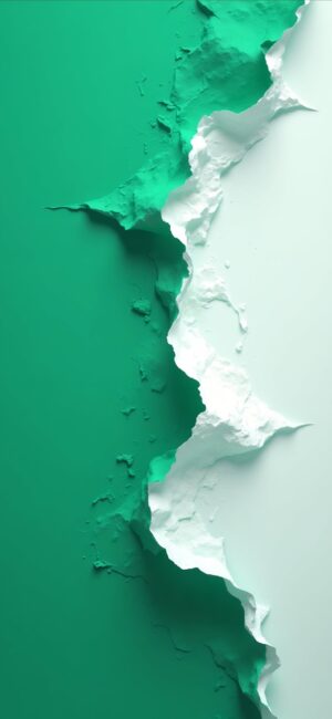 Abstract green and white torn paper effect | 4K Wallpaper for Mobile | Explore green, white, abstract, and minimalism patterns.