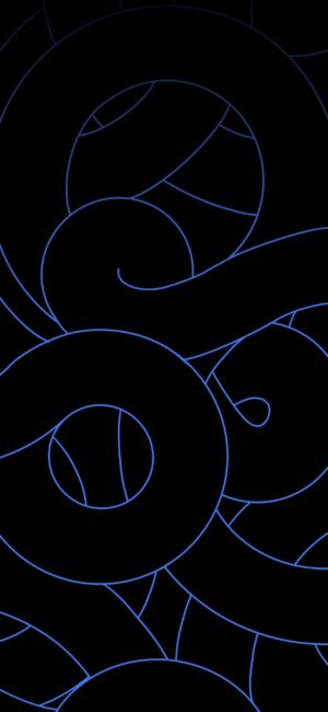 Abstract swirling blue patterns on dark background | Minimalistic & modern style | Black & Blue | 4K Wallpaper for Mobile