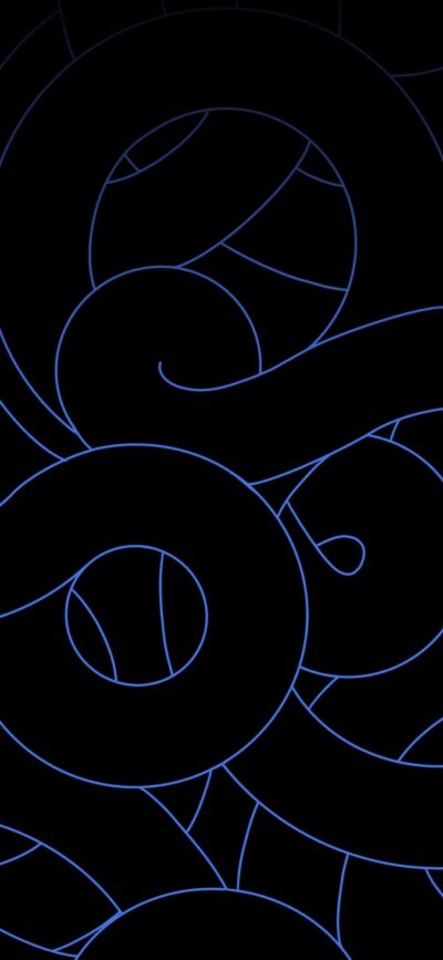 Abstract swirling blue patterns on dark background | Minimalistic & modern style | Black & Blue | 4K Wallpaper for Mobile