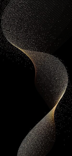 Abstract design with golden light swirls on dark background, exuding motion and elegance | 4K Wallpaper for Mobile