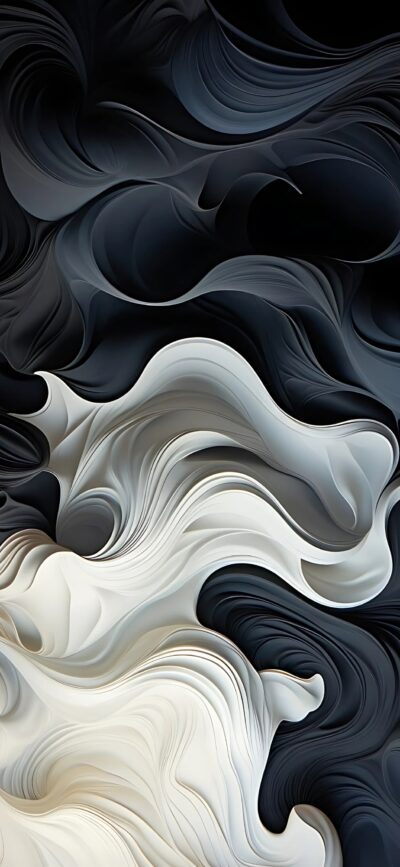 Abstract swirling black, white, cream textured 4K wallpaper. Perfect for mobile. | 4K Wallpaper, for Mobile