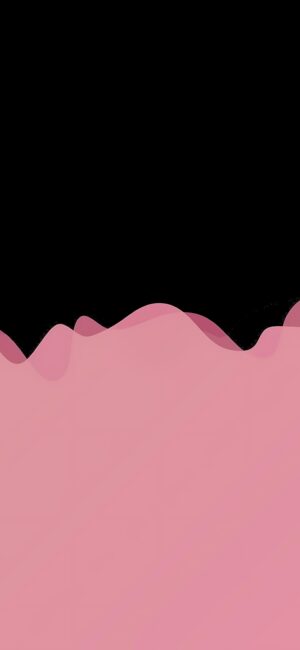 Abstract pink waves on black background | Minimalist, modern aesthetic | 8K Wallpaper for Mobile