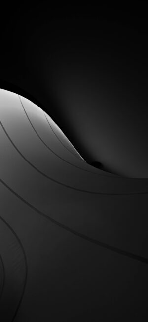 Minimalist abstract design with smooth curves in black and gray tones, evoking fluidity and elegance | 8K Wallpaper for Mobile